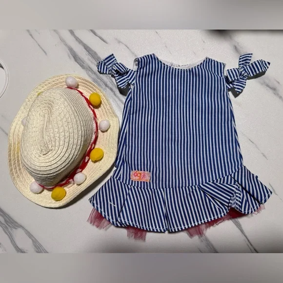 Our Generation 18 Doll Sweet Souvenirs Vacation Outfit Dress And Hat Only - Picture 1 of 8
